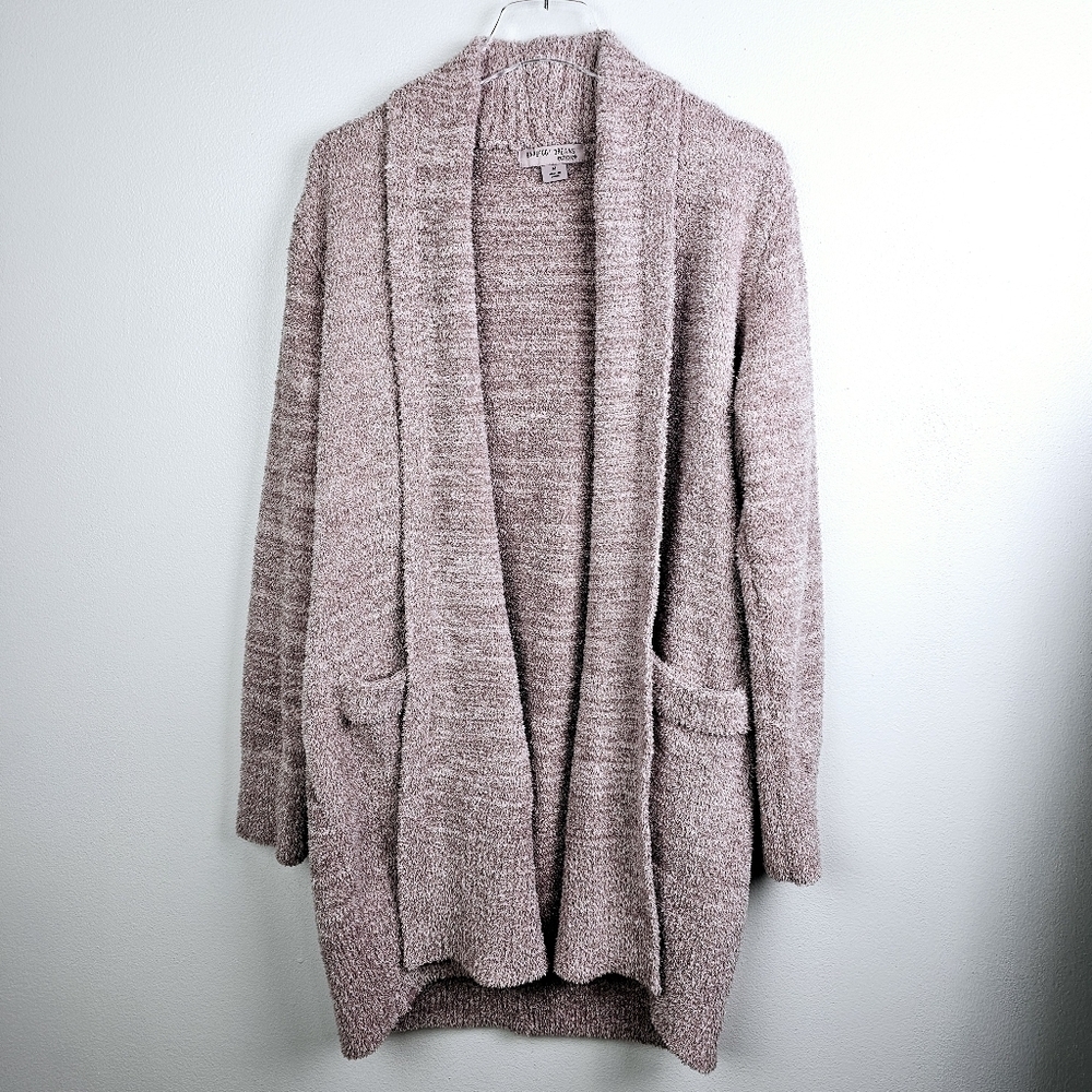 Barefoot Dreams Cozy Chic Cali Cardi Long Duster Cardigan Sweater Heather Pink